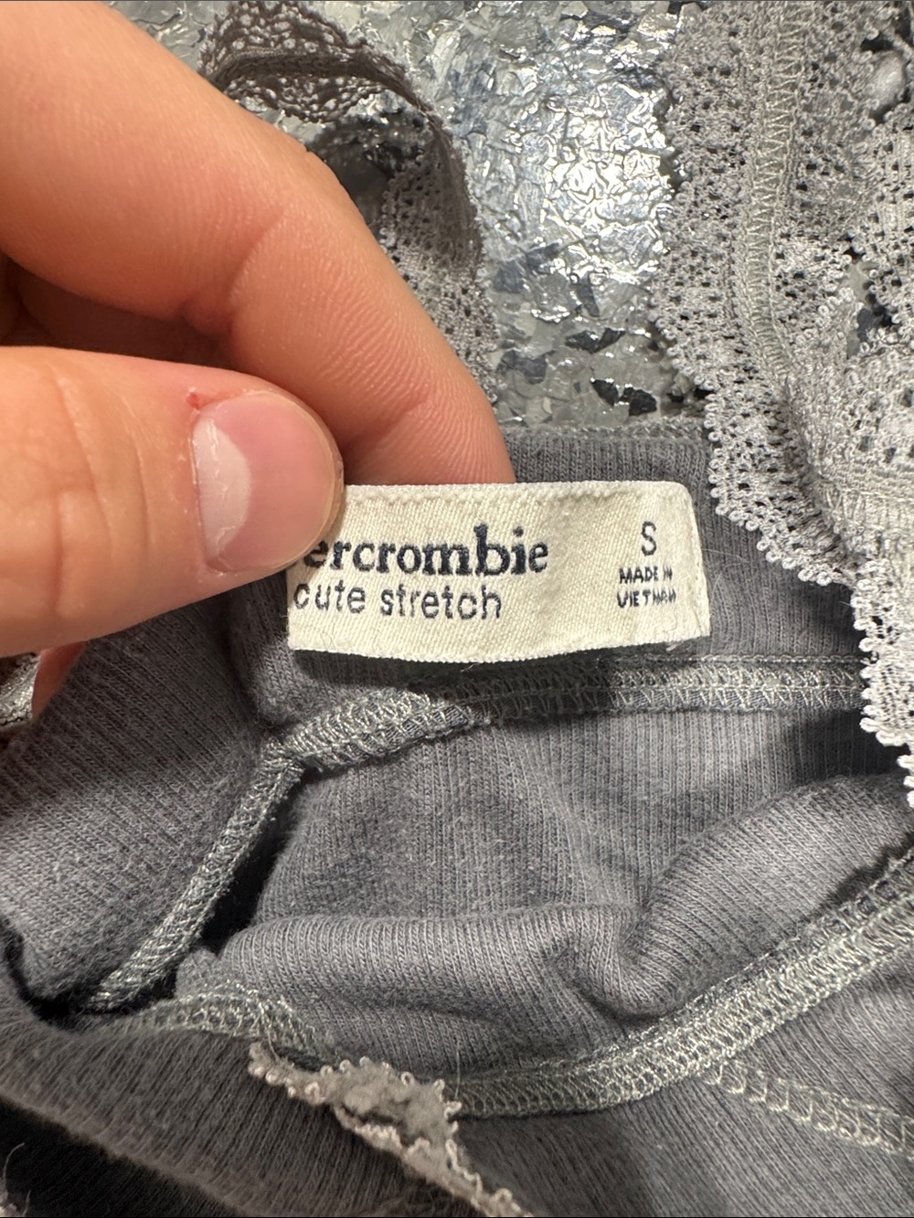 abercrombie kids Gray Lace-Trim Tank Top - Picture 3 of 4